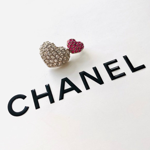 Swarovski Jewelry - Swarovski Signed Crystal Double Heart Brooch Pin Swarovski Jewelry - Swarovski Signed Crystal Double Heart Brooch Pin